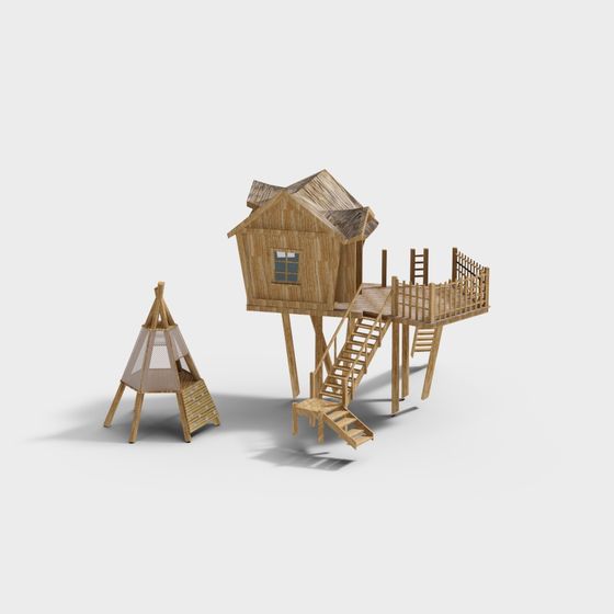 Charming Treehouse 3D model for Kids