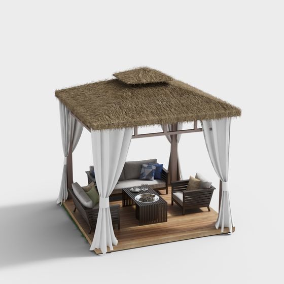 Tropical Thatched Hut 3D model for Summer Getaway