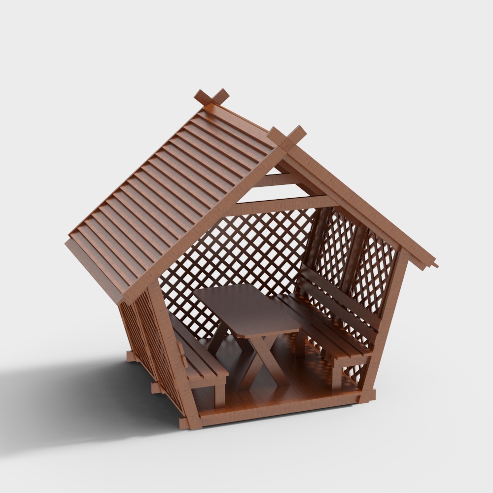 Bamboo Grove Tranquil Pavilion 3D model