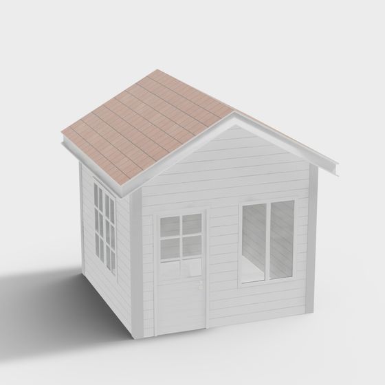 Charming Low-Poly Wooden Cabin 3D model