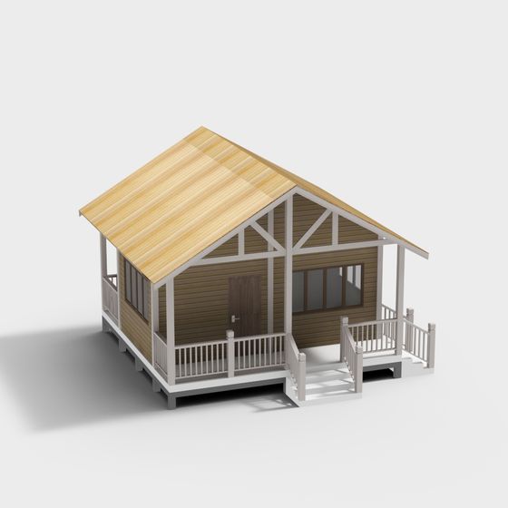 Charming Low-Poly Cabin 3D model