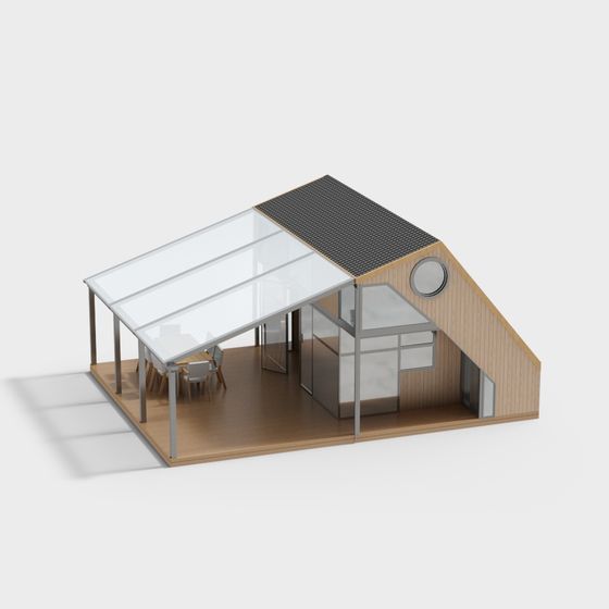 Stylish Nordic Cabin 3D Model for Creative Projects