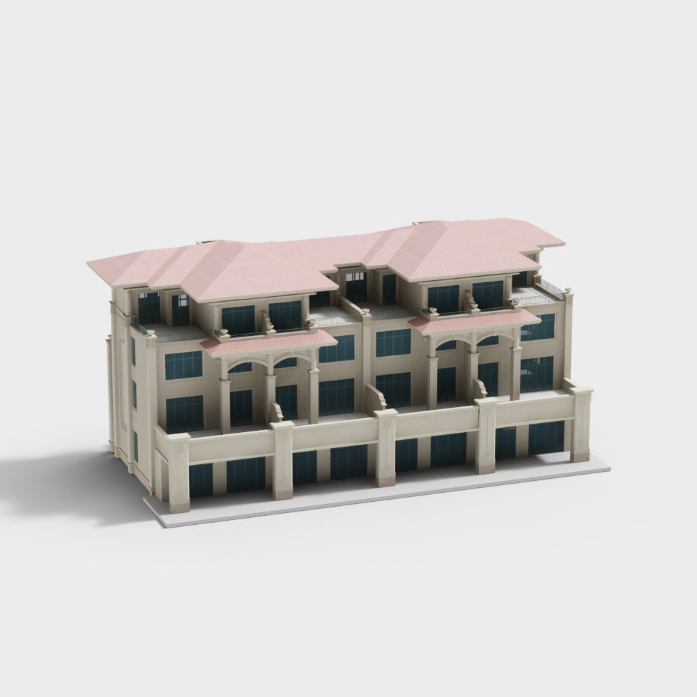 Luxury Villa 3D model in Low Polygon Style