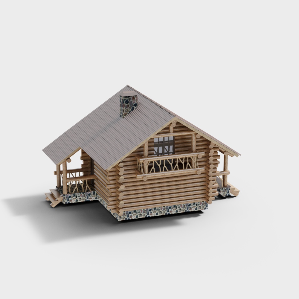 Low Poly Forest Cabin 3D model
