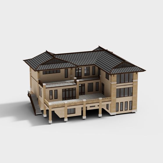 Elegant Eastern-Inspired 3D model