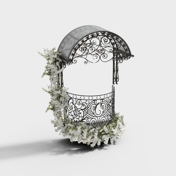 Elegant Iron Archway 3D model