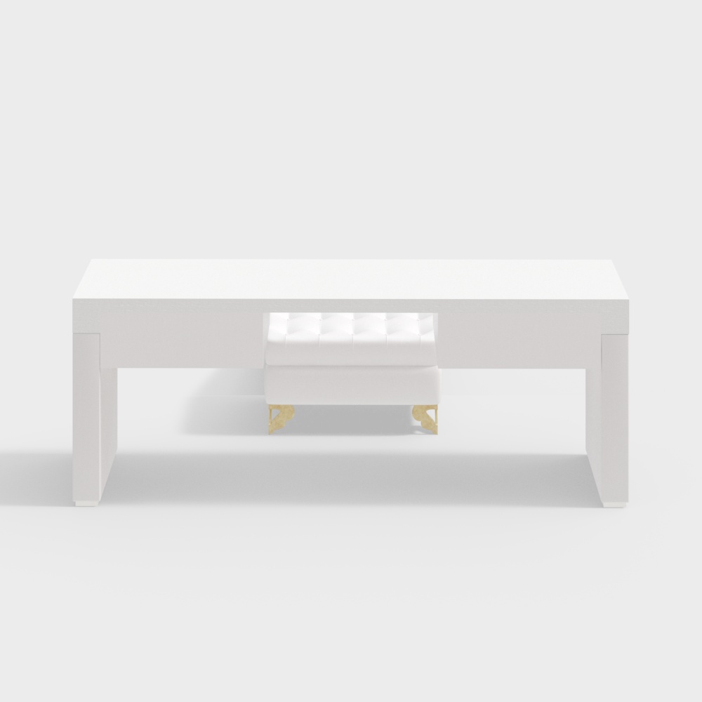 Комплект белого стола в спальне в современном стиле