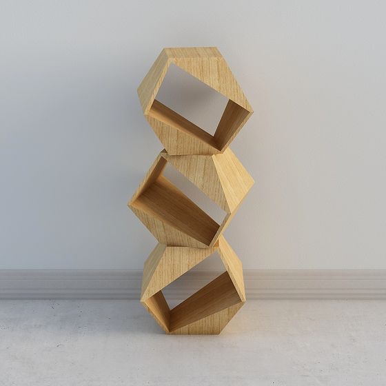 Spiral Bookshelf 3D model - Unique Geometric Design