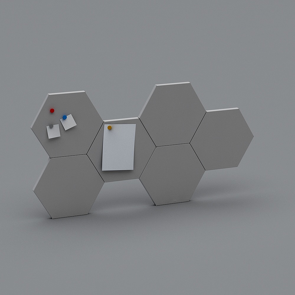 Hexagonal Magnetic Whiteboard 3D model