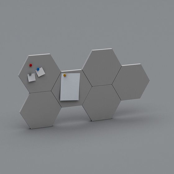 Hexagonal Magnetic Whiteboard 3D model