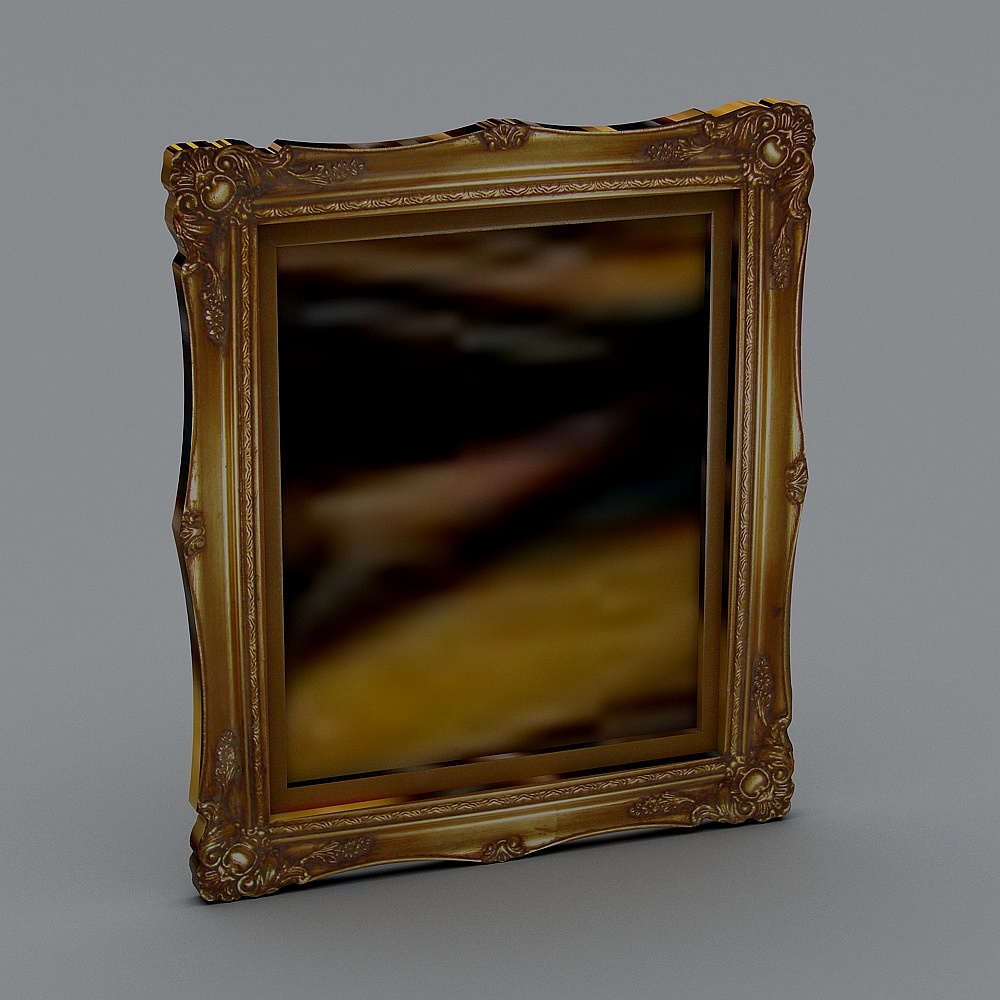 Vintage Gold Frame 3D model with Classical Charm