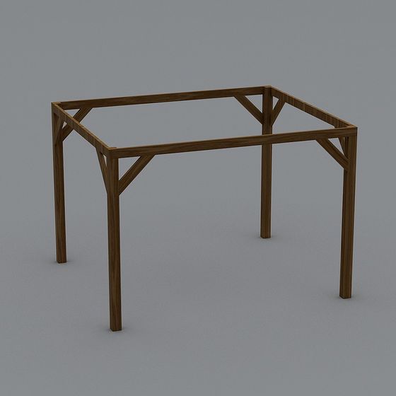 Elegant Trestle Table 3D model