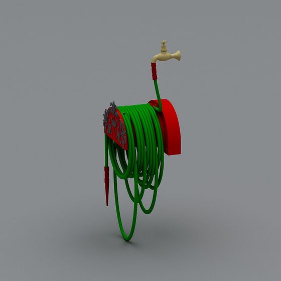 Charming Garden Hose Reel 3D model for Creative Projects