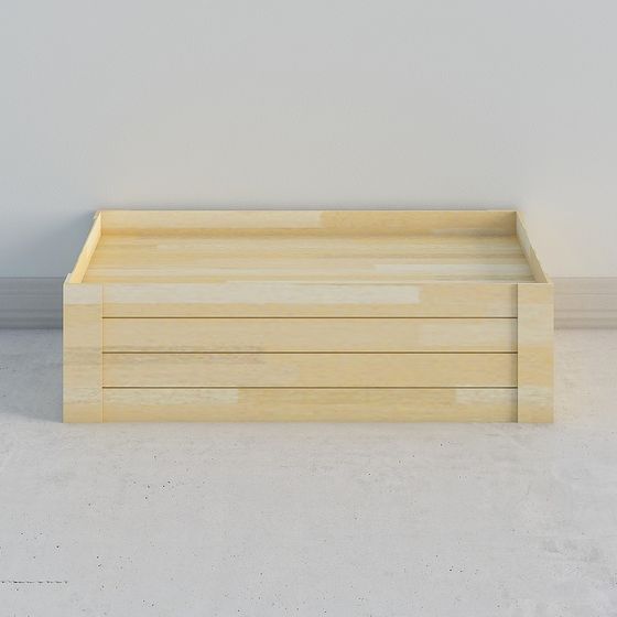 Low-Poly Wooden Bench 3D model