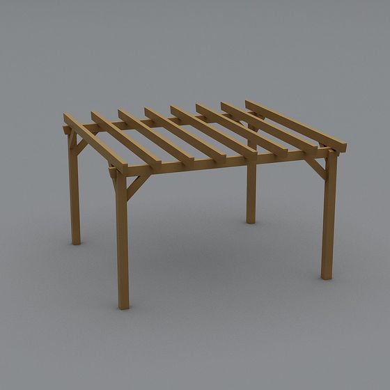 Charming Wooden Pavilion 3D model for Creative Projects