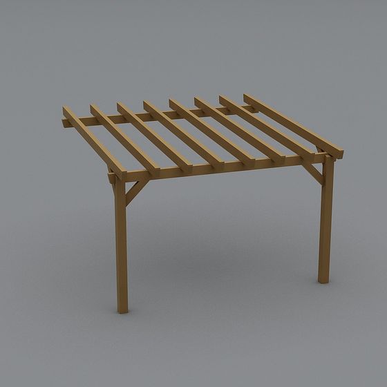 Charming Wooden Pavilion 3D model for Outdoor Spaces