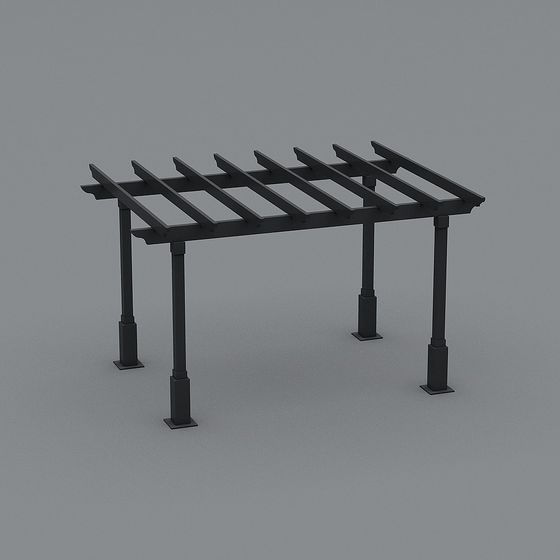 Modern Low-Polygon Pergola 3D model