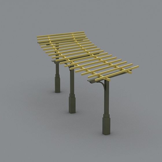 Elegant Mediterranean Pergola 3D model