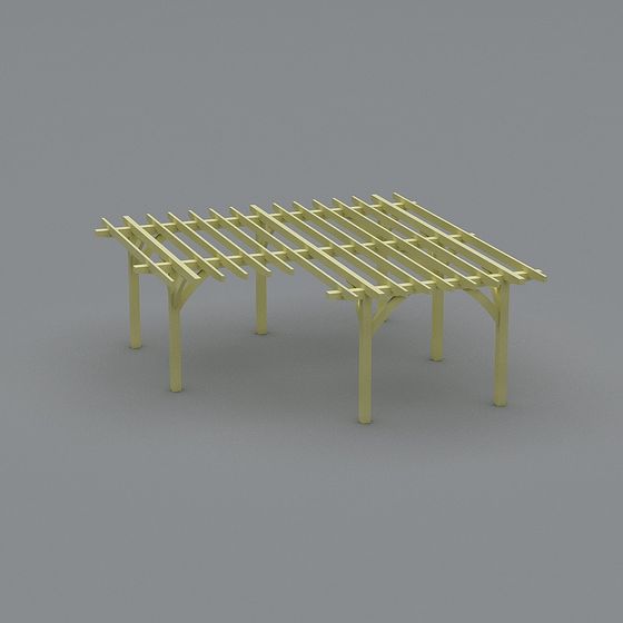 Natural Wooden Pavilion 3D model for Creative Projects