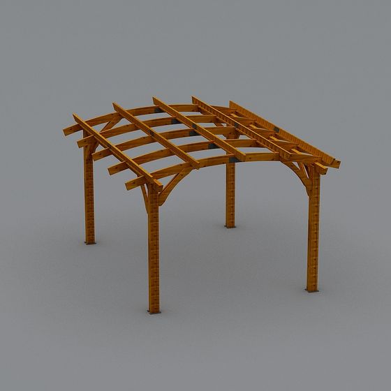 Wooden Pavilion 3D model for Natural Aesthetics