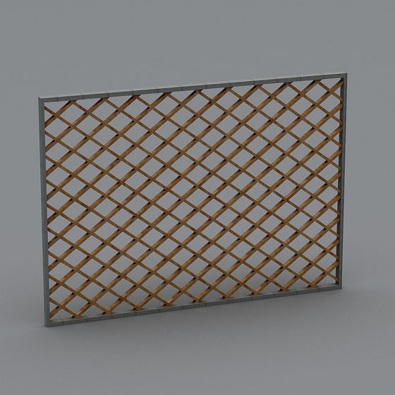 Elegant Wooden Lattice Wall 3D model for Creative Designs