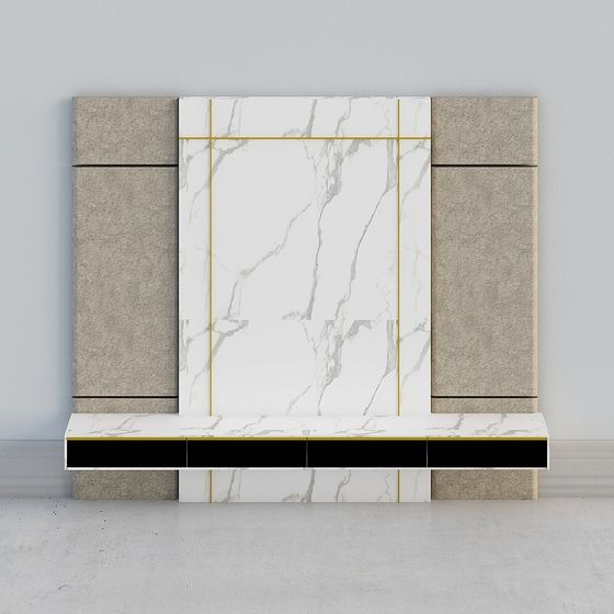 Luxury Marble TV Cabinet 3D model