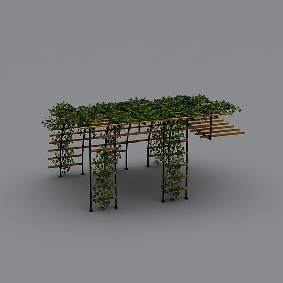 Realistic Low-Poly Vine Arbor 3D model