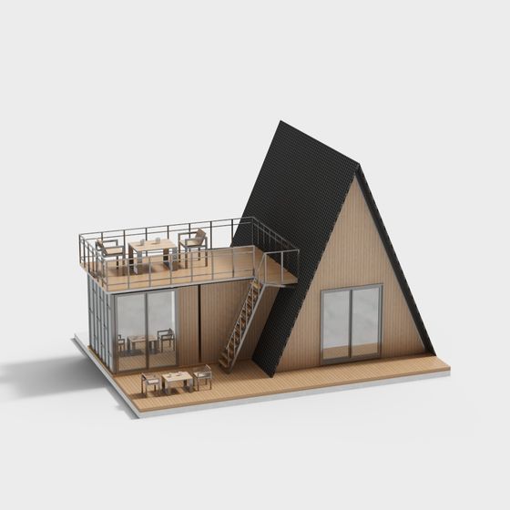 Low Polygon Modern Villa 3D model