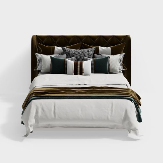 Elegant Retreat 3D model Bed for Modern Interiors