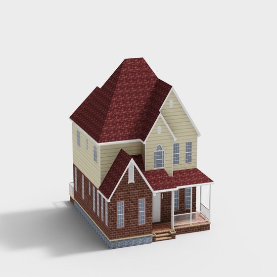 Charming Low-Poly Country Cottage 3D model