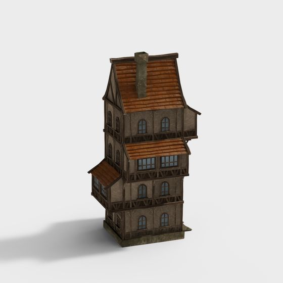 Castle Cabin Low Poly 3D Model for Creative Projects