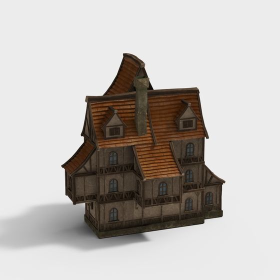 Medieval Wooden House 3D model for Creative Projects