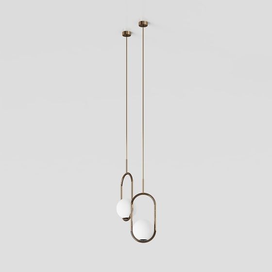 Elegant Geometric Pendant Light 3D model