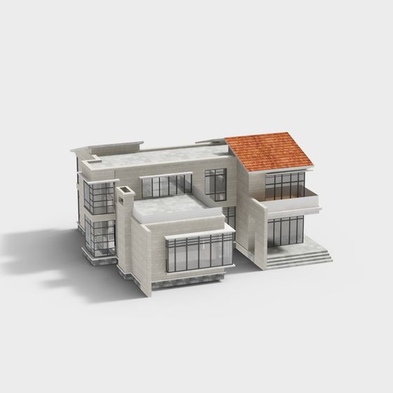 Unique Low-Poly Architectural 3D Model