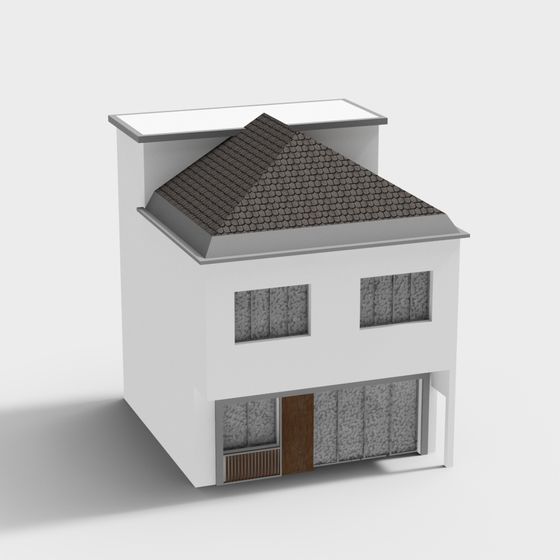 Elegant Low-Poly Residential 3D model