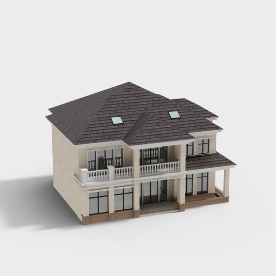 Elegant Modern Villa 3D Model for Various Applications
