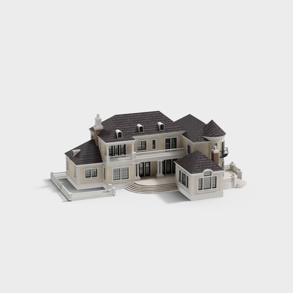 Luxurious Villa 3D model with Low Polygon Design