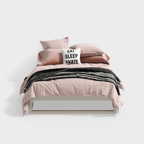 Modern Minimalist Bed 3D model