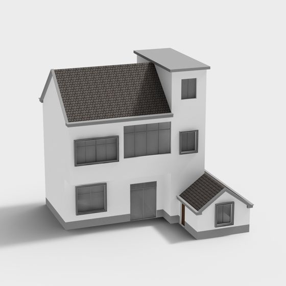 Stylish Low-Poly Urban House 3D model
