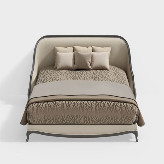 Elegant Low-Poly Bed 3D Model for Modern Interiors