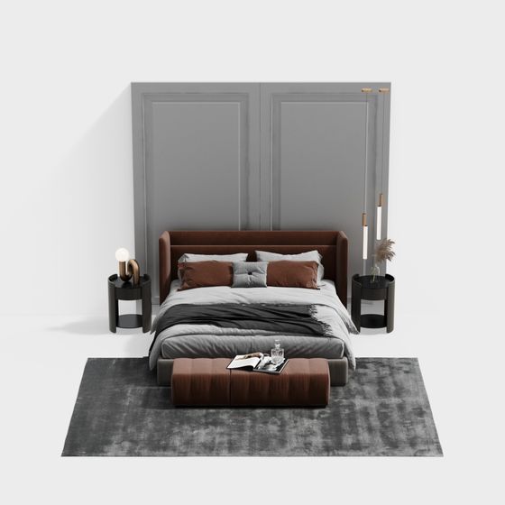 Elegant Bedroom 3D model Design with Modern Aesthetics