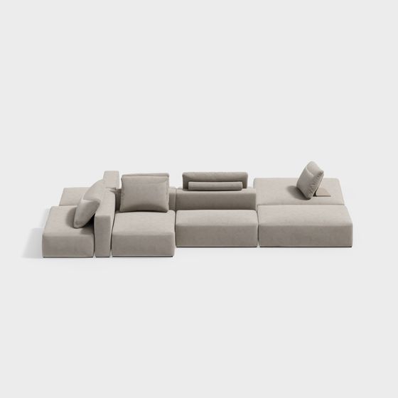 Stylish Low-Polygon 3D Sofa Model