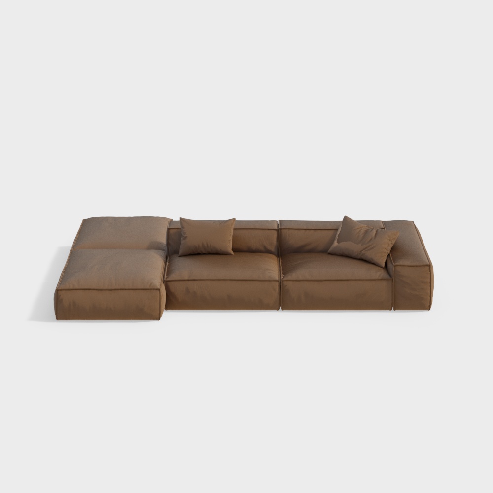 Contemporary Low-Polygon 3D Sofa Model – Minimalist Comfort