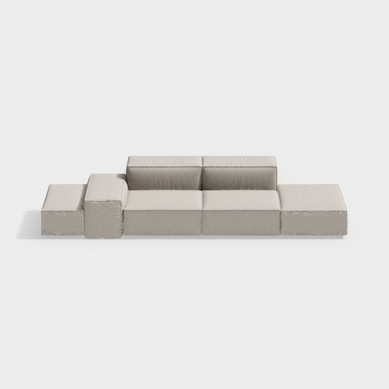 Elegant Low-Poly Sofa 3D model for Modern Interiors