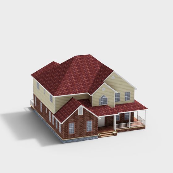Charming Low-Polygon Cottage 3D model