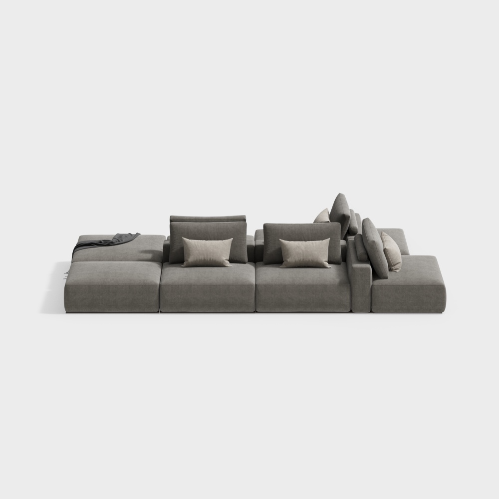 Urban Comfort Sofa 3D Model – Low-Poly Modern Design