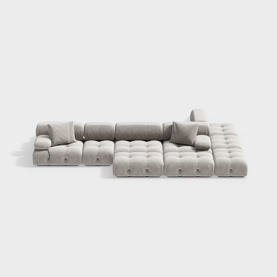 Stylish Low-Poly Sofa 3D model for Modern Interiors