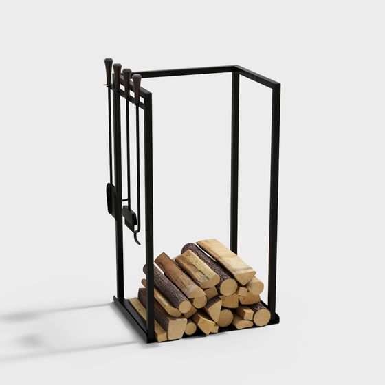 Stylish Firewood Rack 3D model