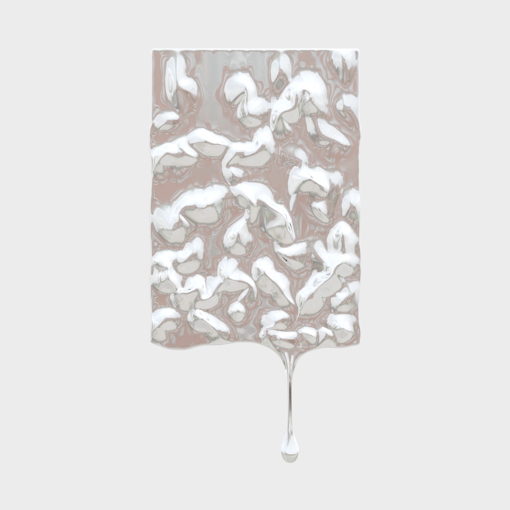 Luminous Flow 3D Model – Silver-Gray Liquid Design