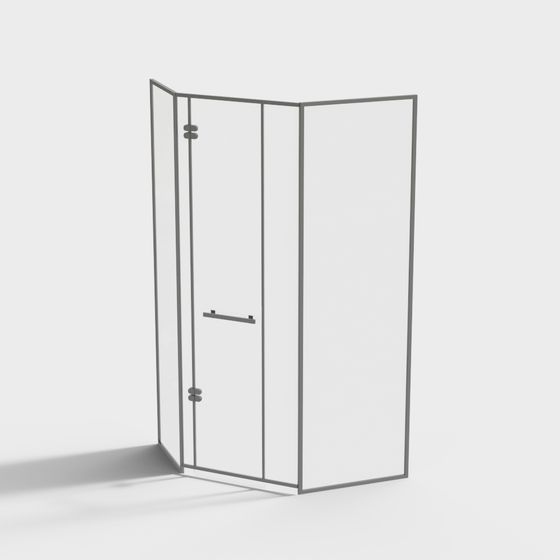 Stylish Glass Folding Door 3D model for Modern Spaces